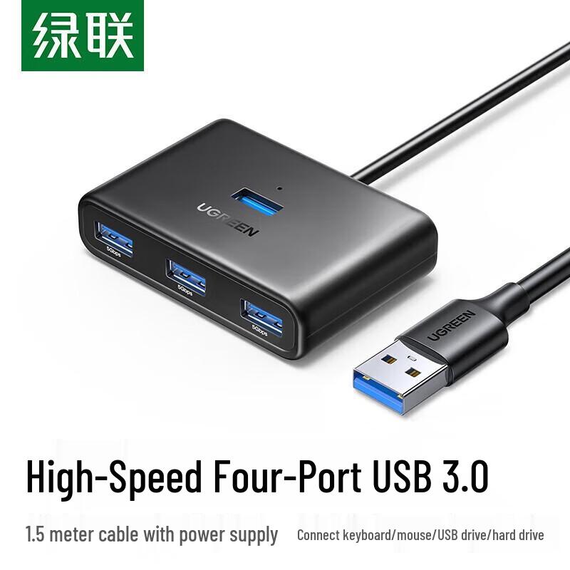 UGREEN 4-Port USB 3.0 Hub with Type-C Power Port