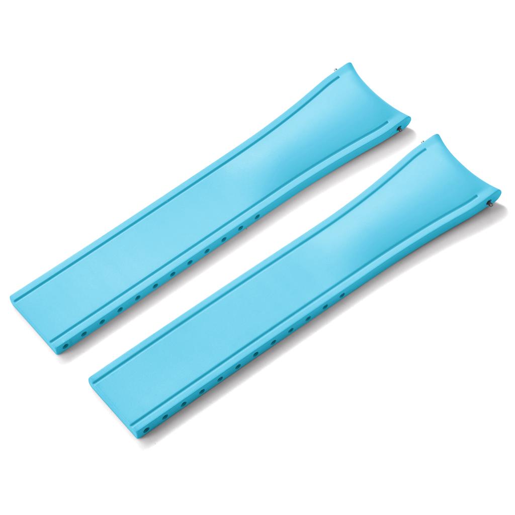 Premium Grade Curved End CTS FKM Rubber Watch Band 20mm 22mm Quick Release Butterfly Buckle Waterproof Soft Flexible Diver Style