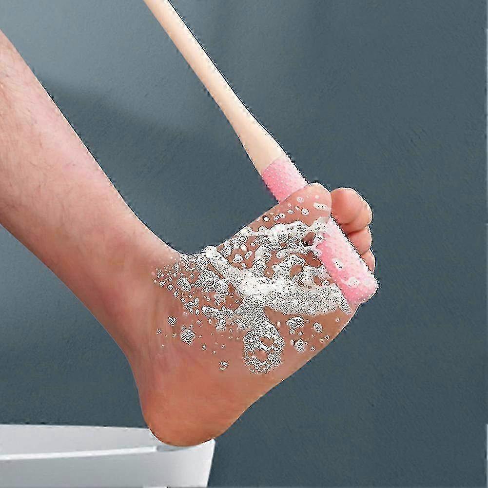 Long Handle Foot Scrubber Brush for Shower and Bath Toe Cleaning Exfoliating Tool Hwy