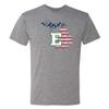 Eastern Michigan Patriotic State Silhouette Triblend T-Shirt - Premium Heather