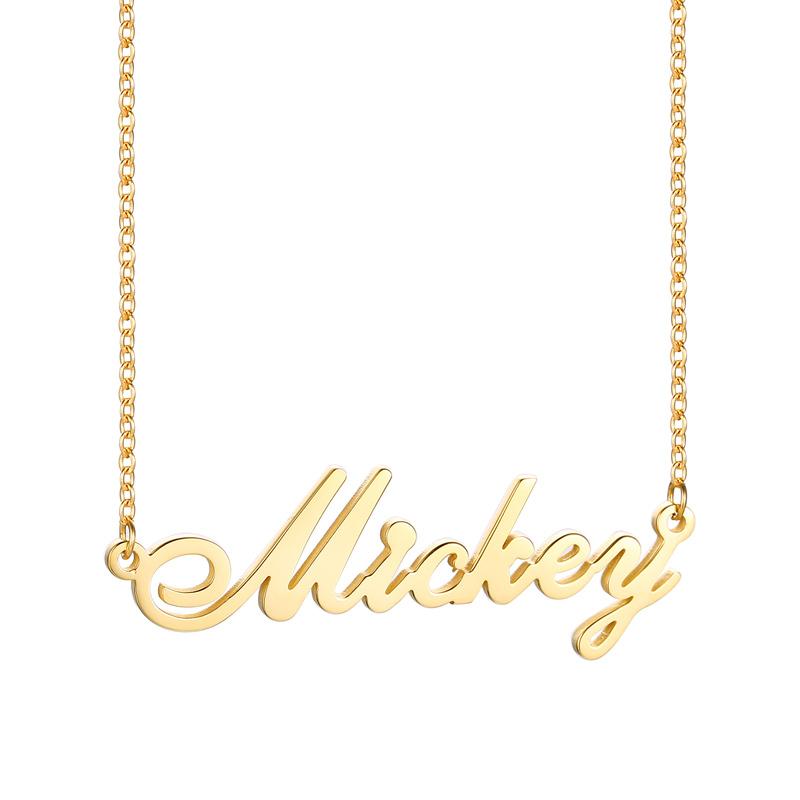 Vnox Personalized Name Necklace Custom Made Any Name Font Stainless Steel Metal Women Jewelry