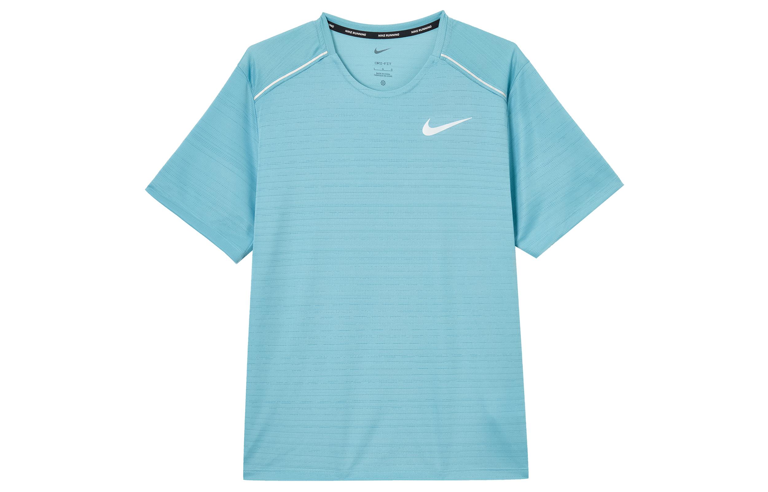 Nike DRI FIT MILER T Shirt Men s Denim Blue Turquoise AJ7566-464 L