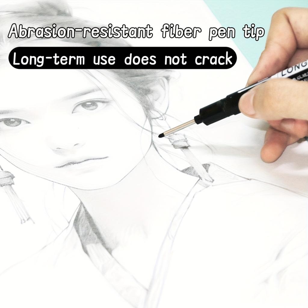 6pcs Long Tip (20mm) Quick-Dry Oil-Based Marker Pens - High Quality, Non-Toxic, Smudge-Proof Art & Drafting Markers Students