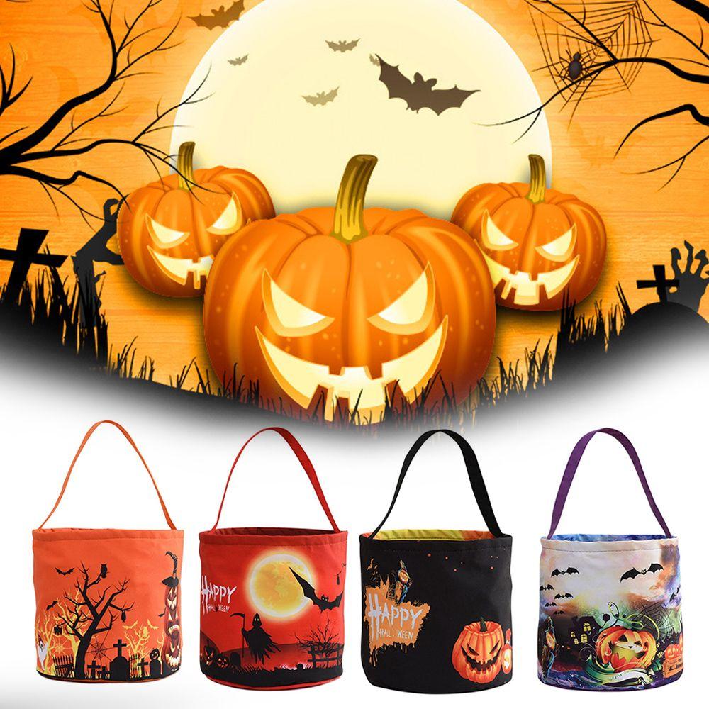 

Festival Party Favor Tote Bucket Glowing Pumpkin Bag Led Lights Candy Gift Bag Halloween Decoration