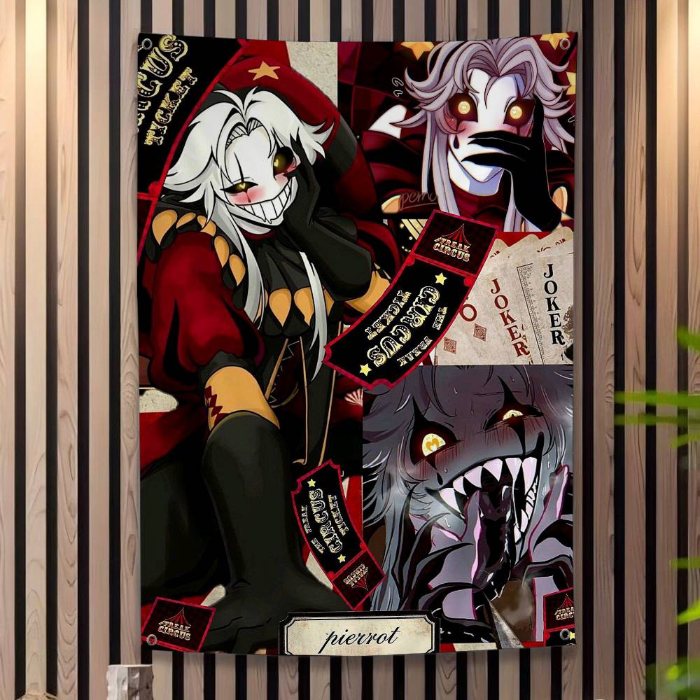 Amine De Freak Circus Pierrot Cartoon Vlag Wandkleed Banner Decoratie Huishouden Huisdecoratie