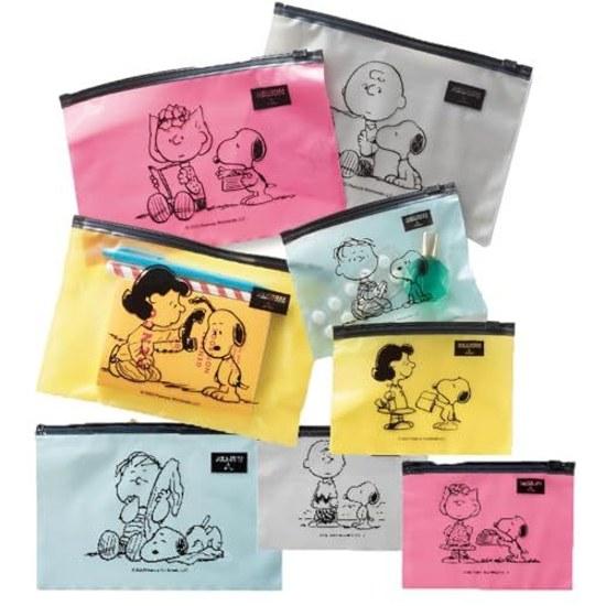 Zip bag zipper stylish character Snoopy durable thick PE material stationery cosmetics candy medicine holder small items convenient semi-transparent