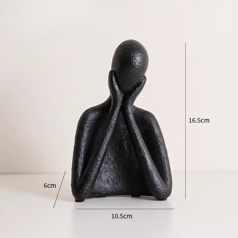 

Northern Europe Modern Minimalist Black and White Art Figure Sculptures, Home Living Room, Wine Cabinet, Bedroom Decoration, 1Pc