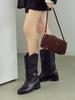 Komorebi Museum Handmade Leather Strap Mid-Calf Boots I Km107-P