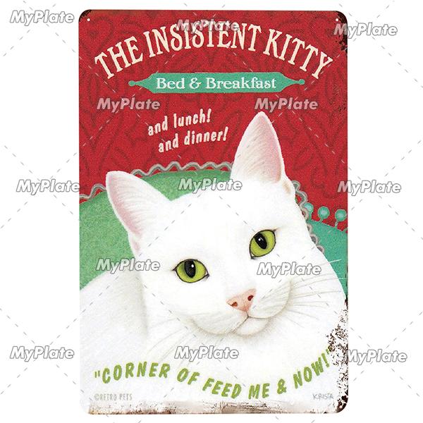 [MyPlate]Cat Poster Metal Sign Vintage Plaque Dog Tin Sign Wall Decor For Club Pet Store Tin Plate Dog Gift