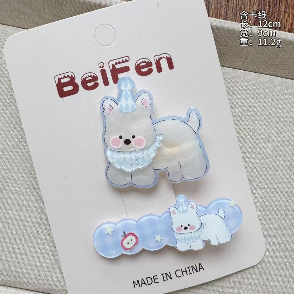 Cute Animal Acrylic Hair Clip for Women & Kids, Dopamine Girl Bangs Side Clip