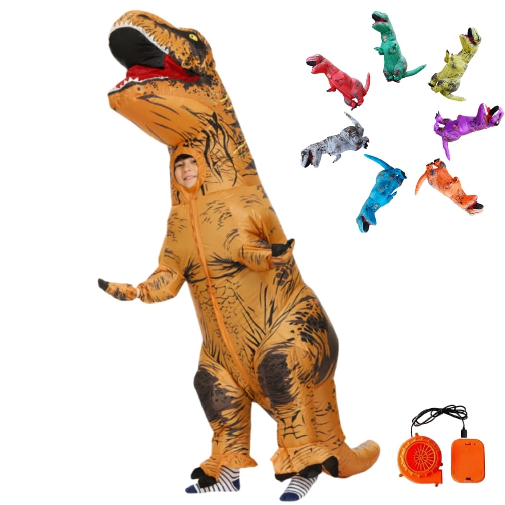 REKUCCI Tyrannosaurus Rex Dinosaur Inflatable Dinosaur Costume for Adults and Perfect for Cultural and Events Size Costume, Halloween, Children,