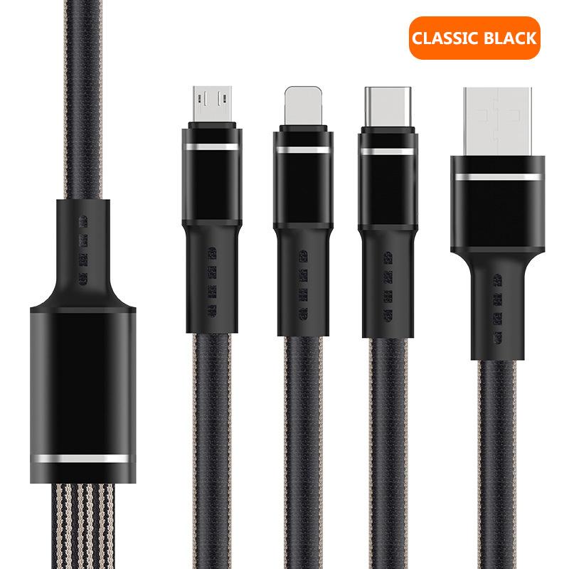3 w 1 kabel do transmisji danych 66 W pleciony płaski kabel odpowiedni do typu C Android Apple 5 A super szybki kabel do ładowania danych