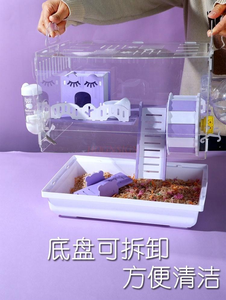 Kleiner Hamsterkäfig Acryl Transparent Spezielles Haus Extra Große Villa Goldener Bär Zubehör