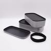 Mitani Yamanaka Lacquerware Bento ZEIT Made in C17605 Box, 2-Tier, Antibacterial, Approx. 1000ml, Silver, Japan,