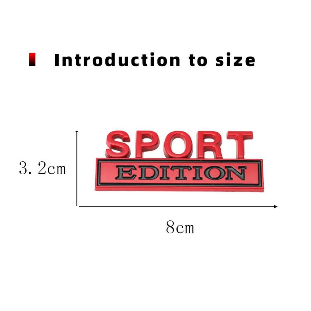1Pc 3D Metal Sport Edition Logo Car Front Grille Badge Side Fender Rear Trunk Emblem Sticker Decal