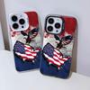 Tide Cool Bald Eagle US Map Flag Apple 11 Mobile Phone Case iPhone11Pro Anti-drop IMD Colored Silver Grinding Case