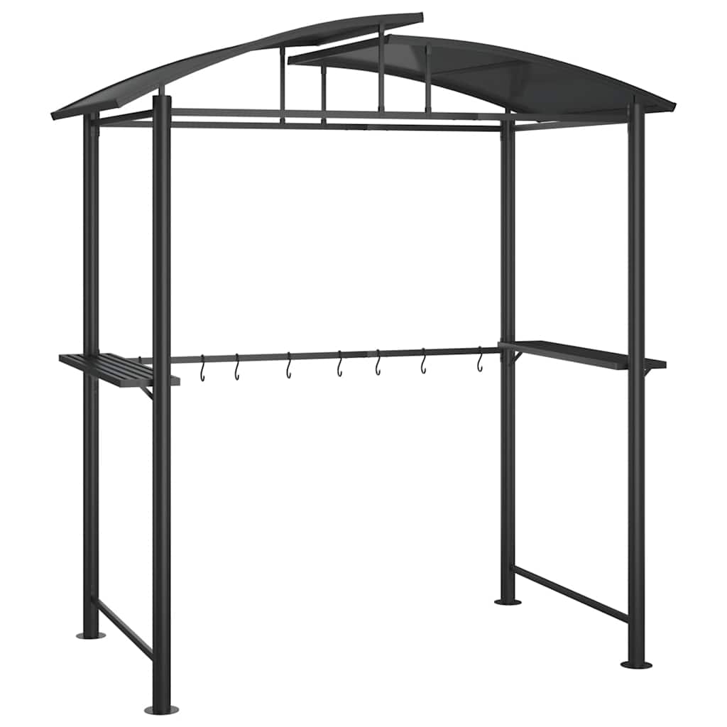 Grillpavillon mit Seitenablagen Anthrazitgrau 210 x 114 x 230 cm Stahl
