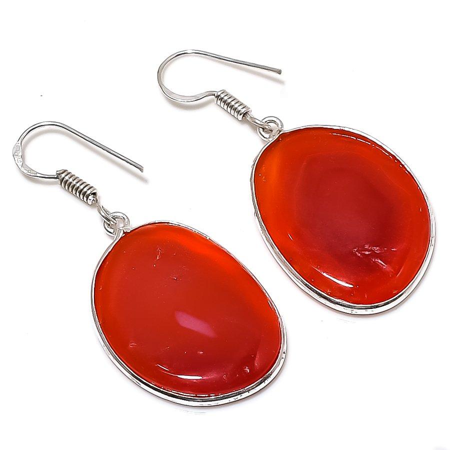 

Natural Lake Superior Agate Handmade 925 Sterling Silver Earring 1.85 k6K21