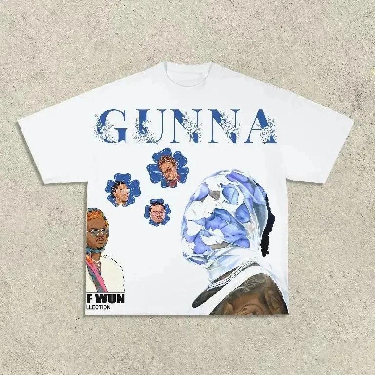 Mens Gunna Graphic T Shirt Y2K Rap Hip Hop Streetwear Cotton Tee S-4XL 3XL