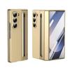 Samsung Galaxy Z Fold 7/6/5/4/3 Leather Phone Case with Steel Film Pen Slot Hinge Protection Shockproof Cover for Galaxy Z Fold