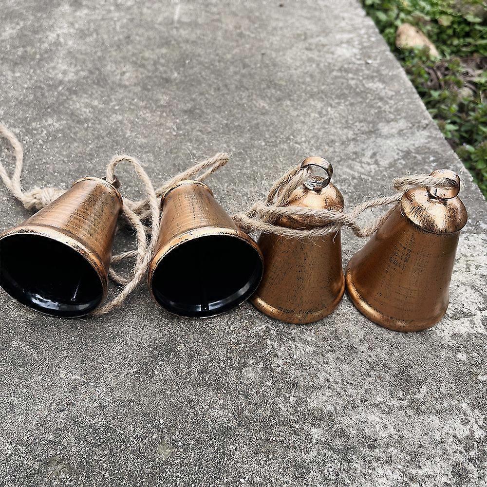 Styleonme Decorative Bells, Christmas Bells, Metal Indoor and Outdoor Blessing Bells, 4-Piece Set of Harmonious Bells, Vintage Handmade and Rustic Luc