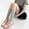 Leg Warmers Women Cotton Knitted Foot Cover Knee Socks Stockings JK Girls Lolita Leg Warmers Solid Color Black White Gray Socks