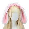 Uccellino Bunny Ear Loose Cosplay Headpiece with Ribbon Gothic Lolita Hair Accessory x Headband, Ears, Lace, (Black White)