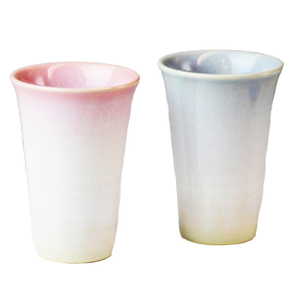 Japanese Tosai Tsubakihide Kiln Buds Free Cup Pair