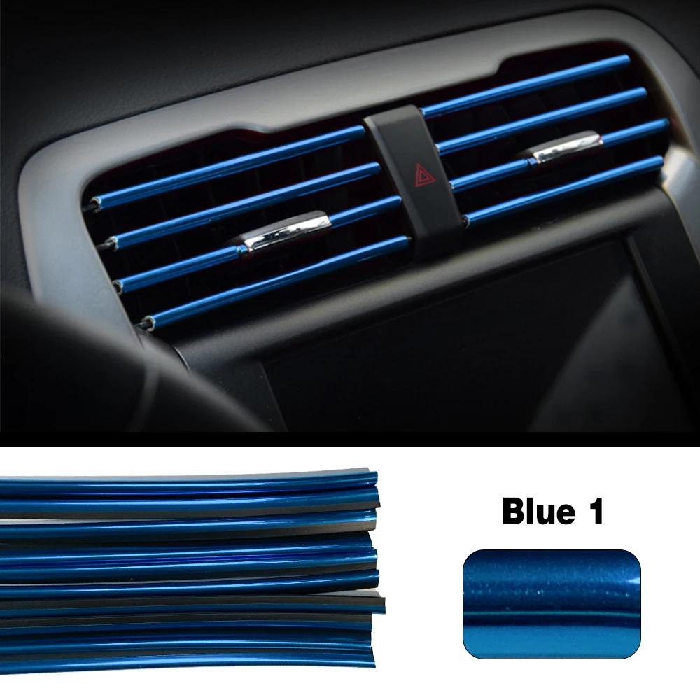10Pcs Car U Shaped Air Outlet Decorative Strip Universal Chrome-Plated PVC Trim Strip Decor for Auto Interior Styling Accessorie