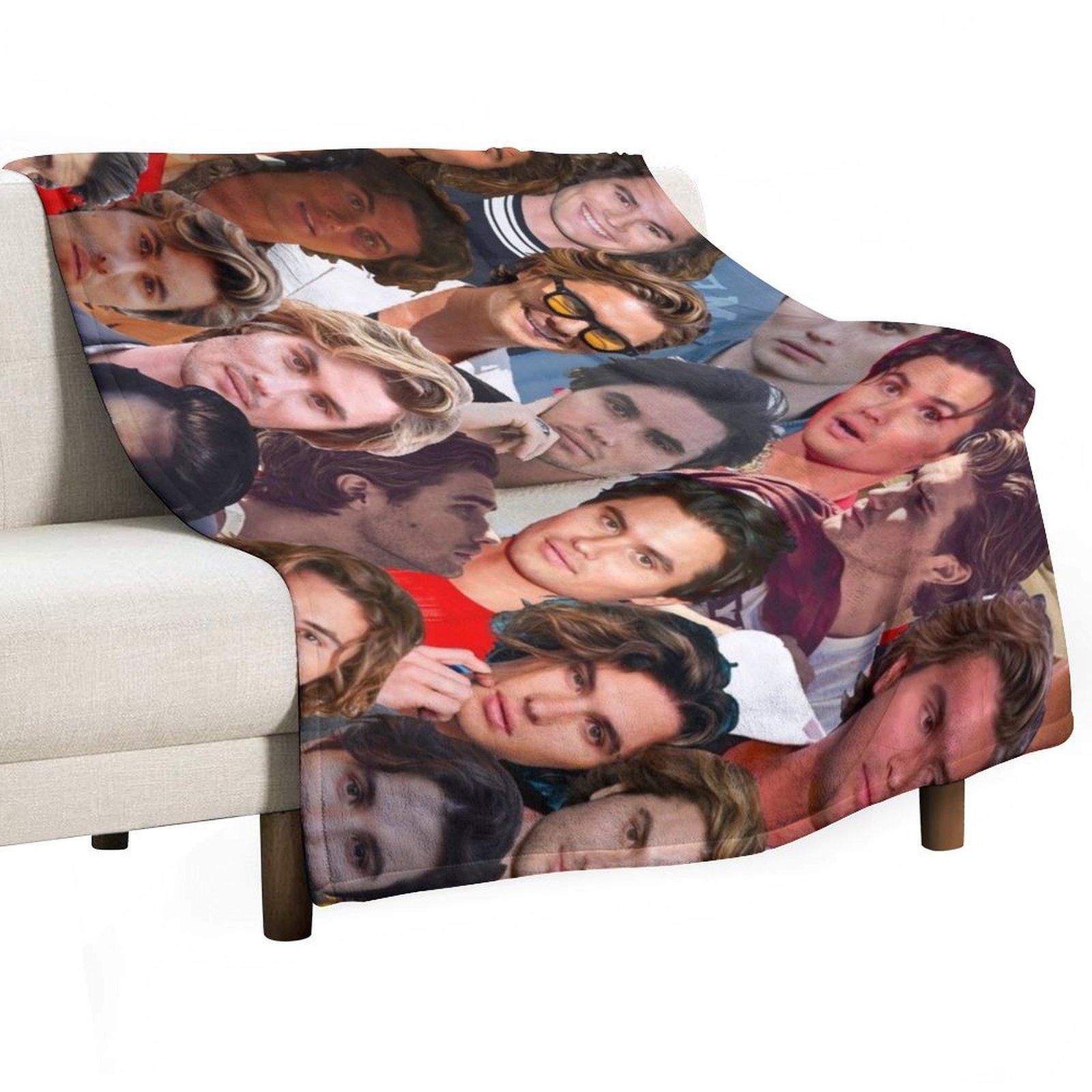 

Chase Stokes Photo Collage Throw Blanket Fashion Sofas Bed covers Sofa Throw Beach Blankets 30x40in