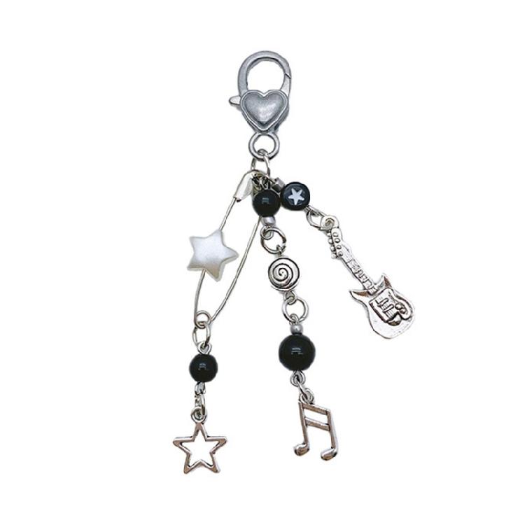 

Key Holder Bead Phone Charm Bead Keychain Acrylic Alloy Material for Phone Keys чёрный