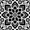Printtoo Craft Textile Square Floral Mandala Pattern Wooden Rubber Stamp Scrap-booking-2 X 2