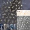 Flying Snowflakes Cold Winter Geometric Hexagon Star Romantic Adhesive Nail Art Stickers Embossment Rhinestone Manicure Decals