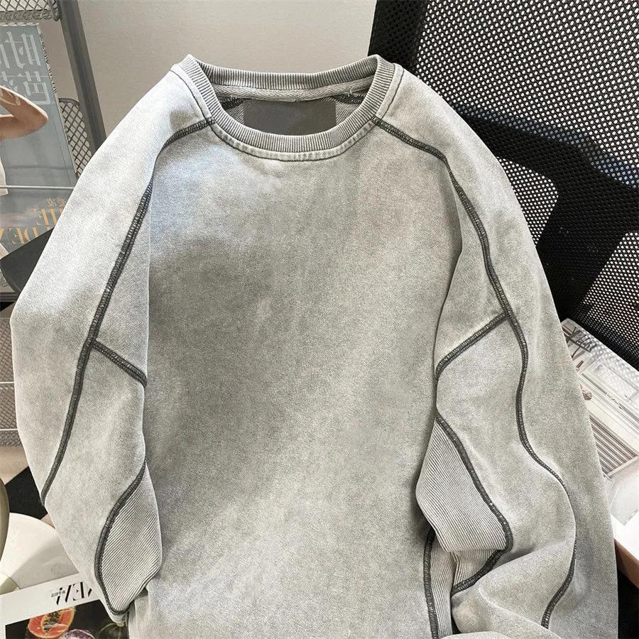 Мужской весенне-осенний повседневный свитшот с круглым вырезом, молодежный дизайн, пэчворк-пуловер M