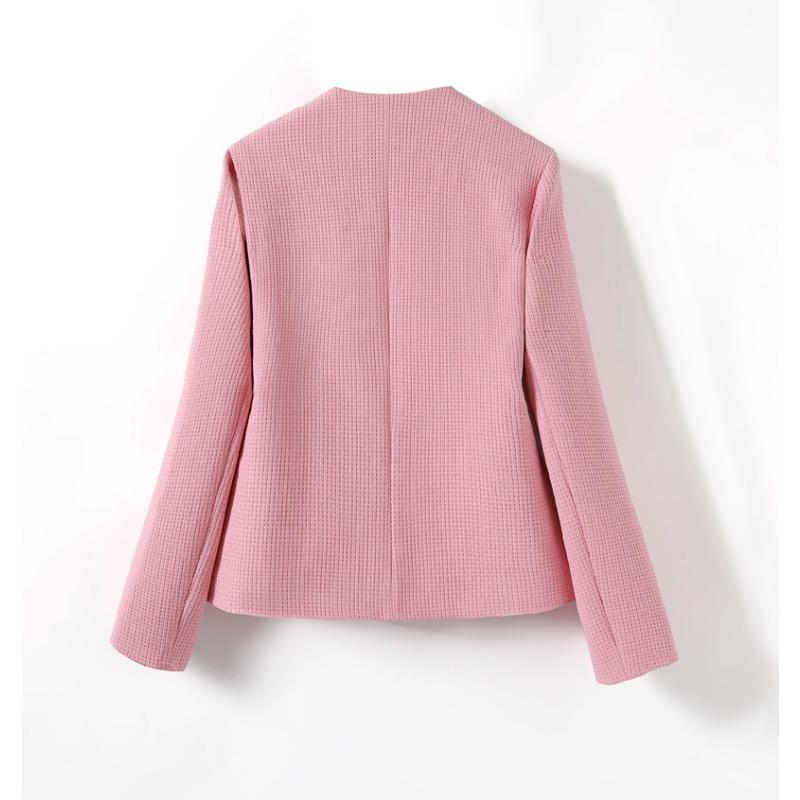 Korea Autumn and Winter New Women's Round Neck Single-breasted Small Fragrance Short Temperament Cardigan Casual Coat.