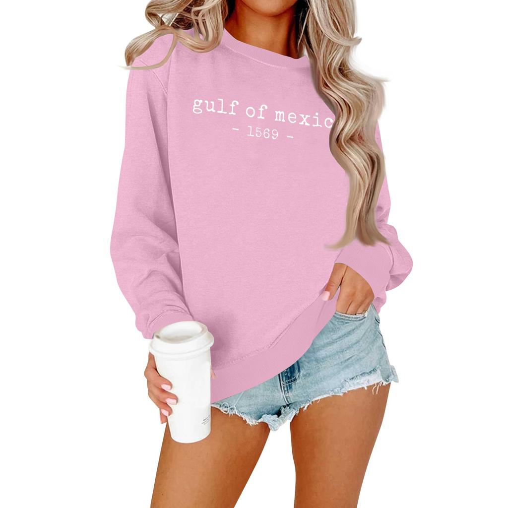 Women's Fashion Casual Print Casual Long Sleeve Round Neck Sweatshirt Top
