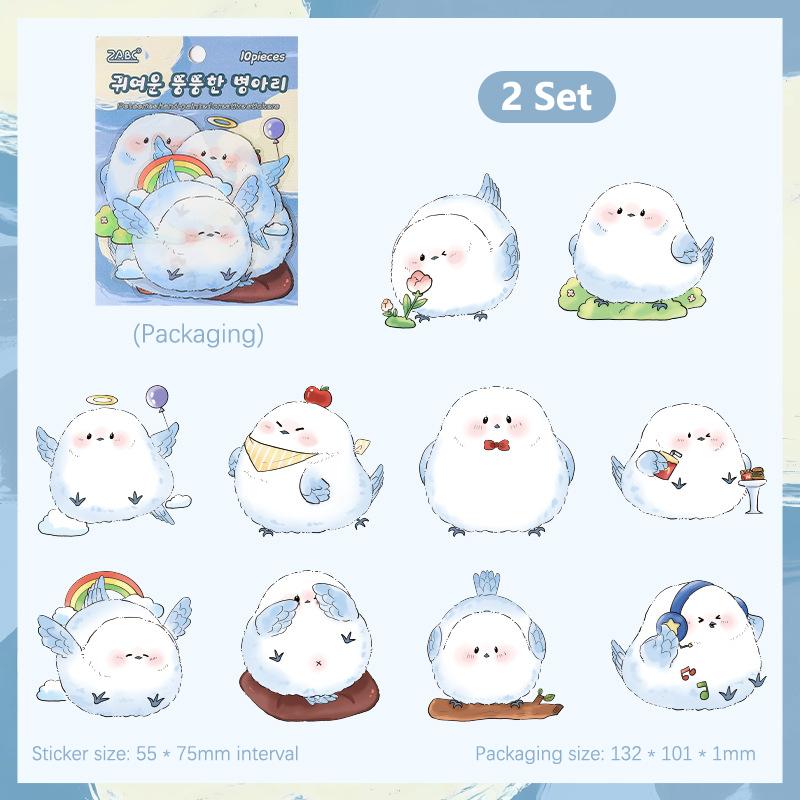 

2Set Kawaii Pet Stationery Stickers Cute Diary Planner Junk Journal Decorative Scrapbooking Diy Craft Stickers