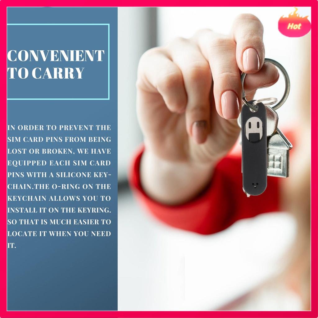 6Pcs SIM Card Removal Tool-Sim Card Tray Pin Eject Removal Tool Needle Opener Ejector,With Removable Key Chain