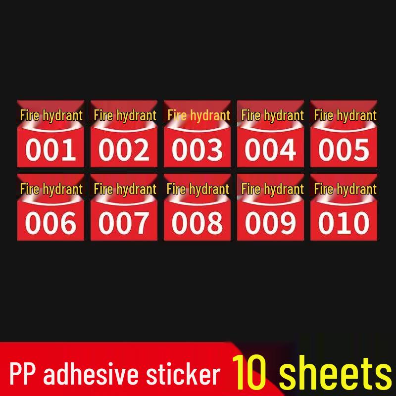 Fire Hydrant Instruction Sign Stickers (10-Pack)