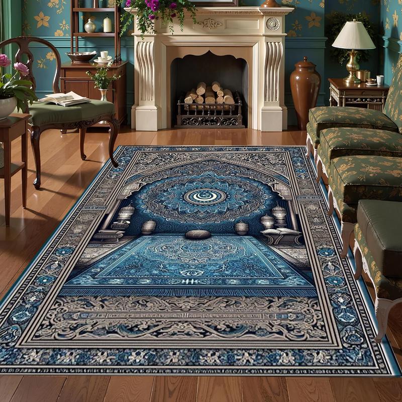 Traditional Eastern Mosque Carpet Mat Rug Home Decoration Living Room Bedroom Floor Decor Islamic Architecture Rugs
