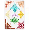 PET Hollow Out Drawing Painting Stencils, for DIY Scrapbook, Photo Album, Floral, 297x210mm