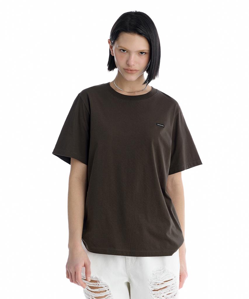 Teulimingbeodeu Essential Regular-Fit T-Shirt [ Brown ]