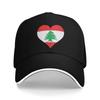 Lebanon Flag Heart Cap For Unisex Women Trendy Baseball Cap Snapback Hat Travel Headewear Adjustable Fit