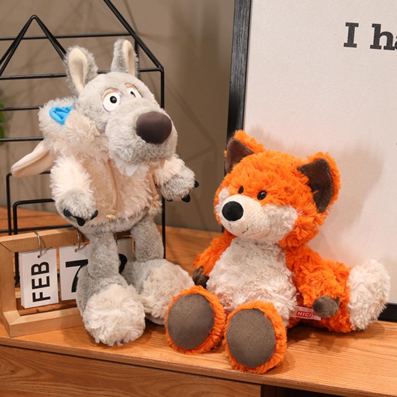 Kawaii Soft Fluffy Fox Wolf Plush Toy Cute Cuddly Stuffed Animal Doll Wolf Cosplay Sheep Plushie Lovely Birthday Gifts
