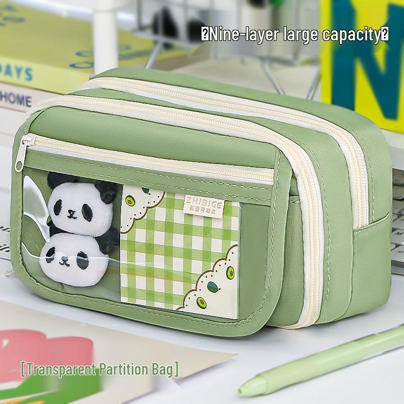 2024 Stylish Girls' Transparent Pencil Case - Large Capacity for Junior High & Primary Students