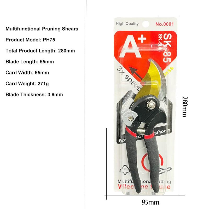 Factory Outlet DIY Industrial Grade Multi-Functional Right-Handed Lightweight SK85 Steel Bypass Pruning Shears Anti-Slip Grip