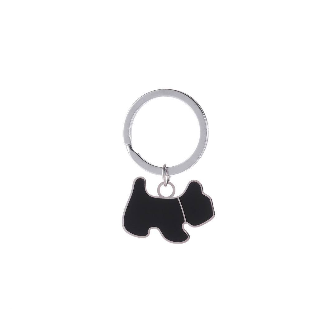 Korean Cute Dog Stainless Steel Keychain Lovely Pet Style Fashion Backpack Pendant Practical Gift for Girlfriend Friends