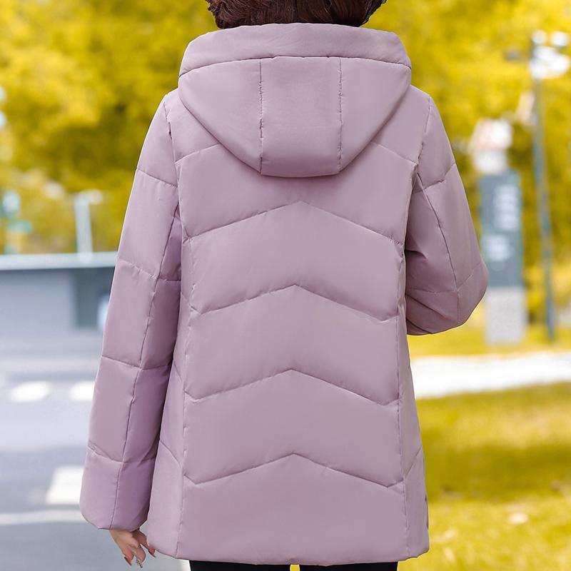 Middle Age Women's Down Coats Winter Vintage Prakas Hooded Plus Size Elegant Thick Warm Puffer Jackets Woman  Outerwears