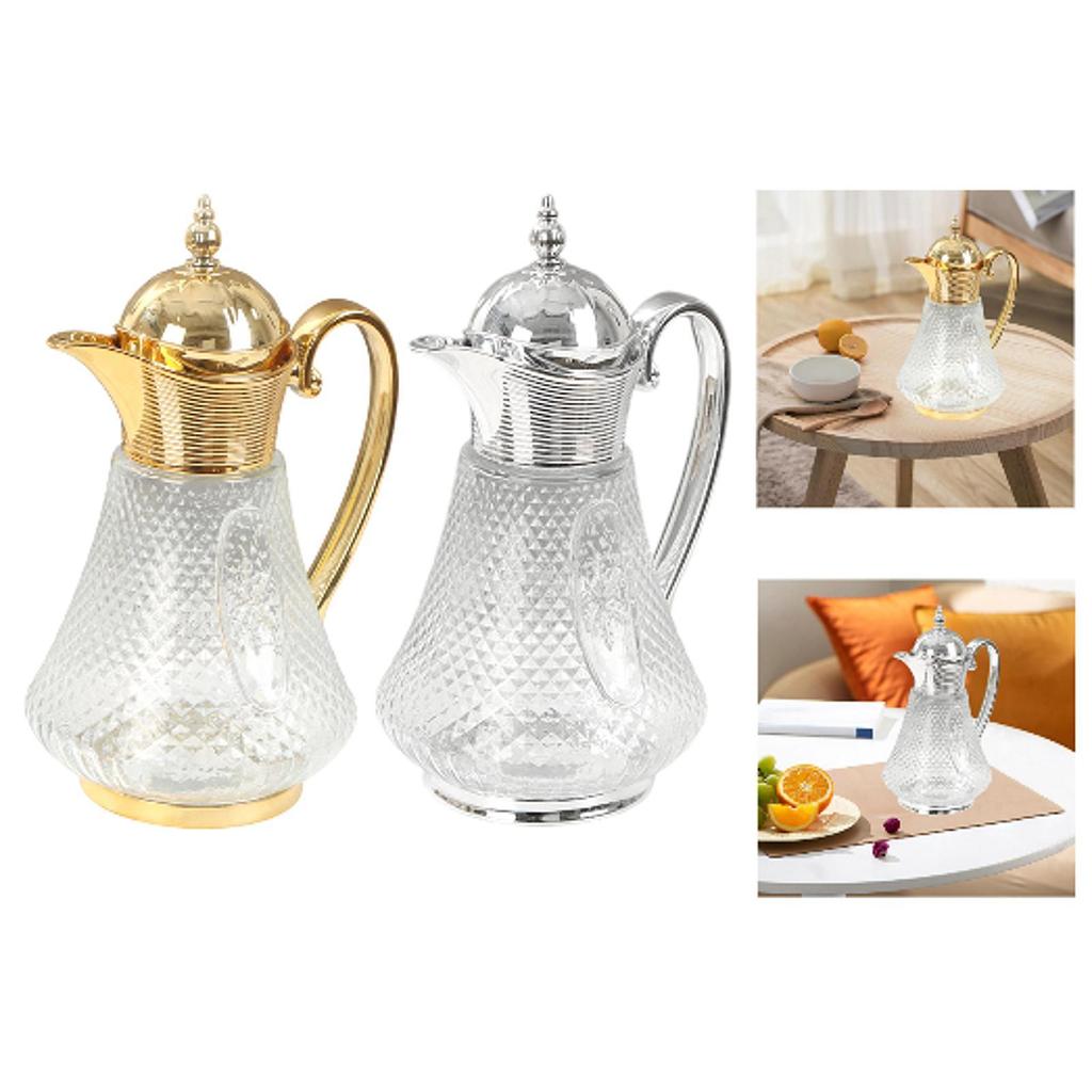 Middle Eastern Style Glass Pitcher Portable Elegant Luxury Coffee Carafe 1.8L
