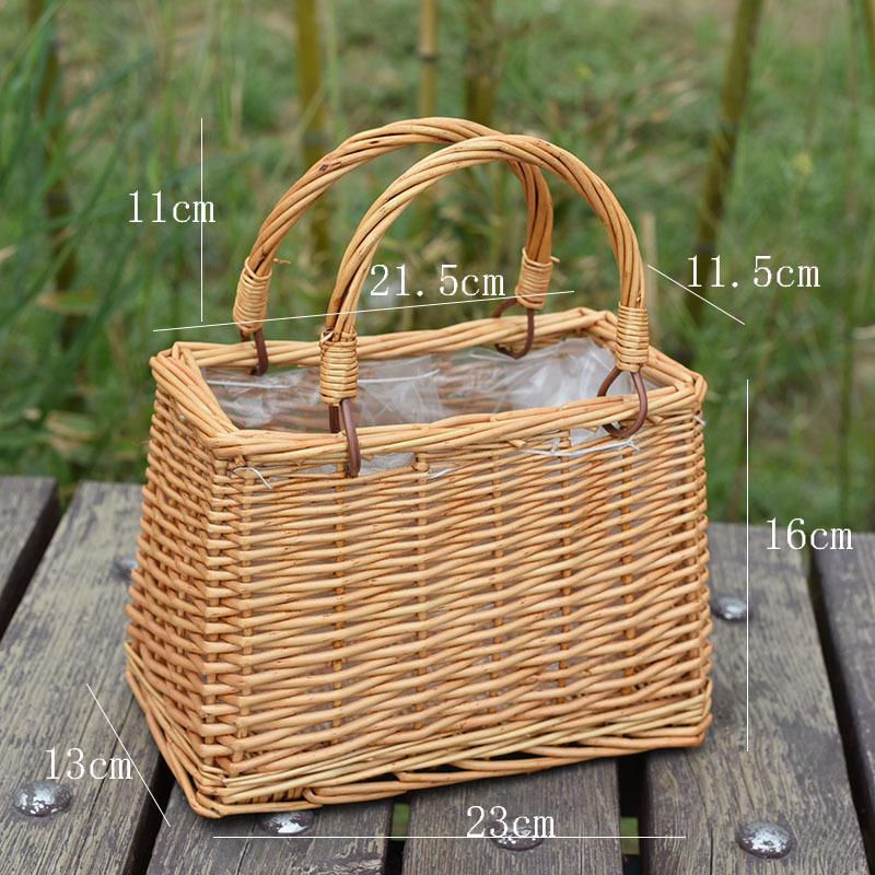 Large European-Style Bamboo Flower Basket for Arrangements - Handwoven Indoor Floral Storage Basket